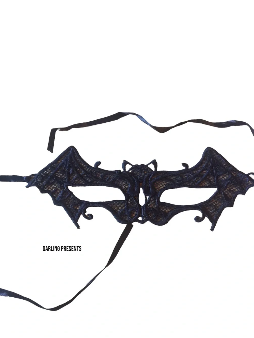 Bat Lace Face Mask Unisex Color Black Size OS